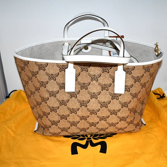 MCM Himmel OTH MEDIUM Shopper Tote in Natural #MWPFSAC021N001 NWT - Picture 10 of 13